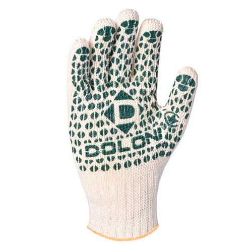 Рабочие перчатки DOLONI 547 ДКГ с зеленой точкой ПВХ